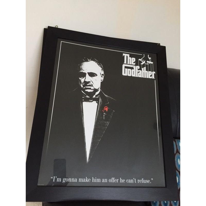Glass Picture Frames 3x Godfather and Scarface, movie, film Framed pictures