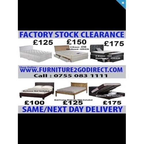 'New' Double bed Frame with mattress