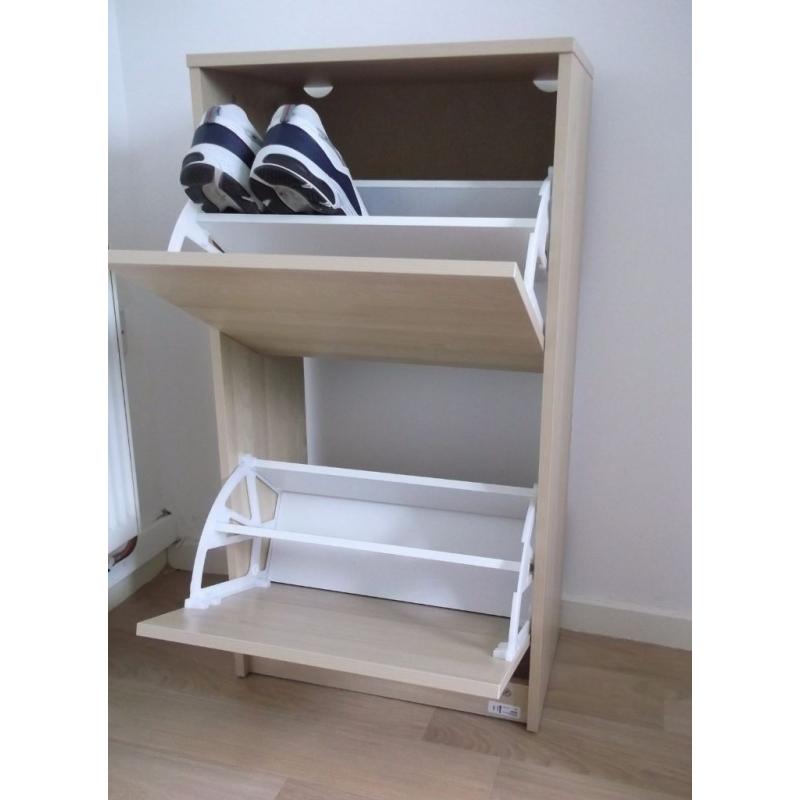 FOR SALE: IKEA BISSA SHOE CABINET – OAK