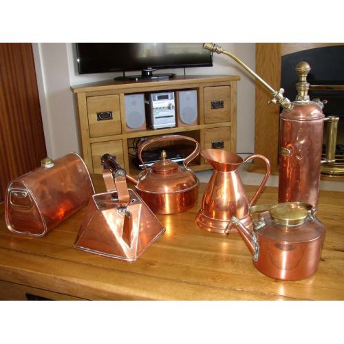 Various Copper items for display