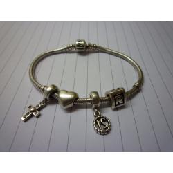 genuine 19cm pandora bracelet, and 4 real pandora charms