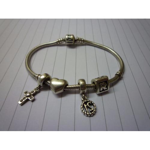 genuine 19cm pandora bracelet, and 4 real pandora charms