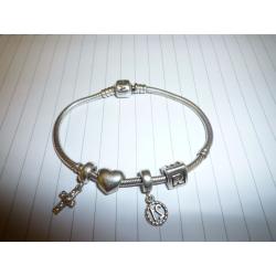 genuine 19cm pandora bracelet, and 4 real pandora charms