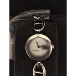 GUCCI ladies charm watch diamond and mother of pearl face