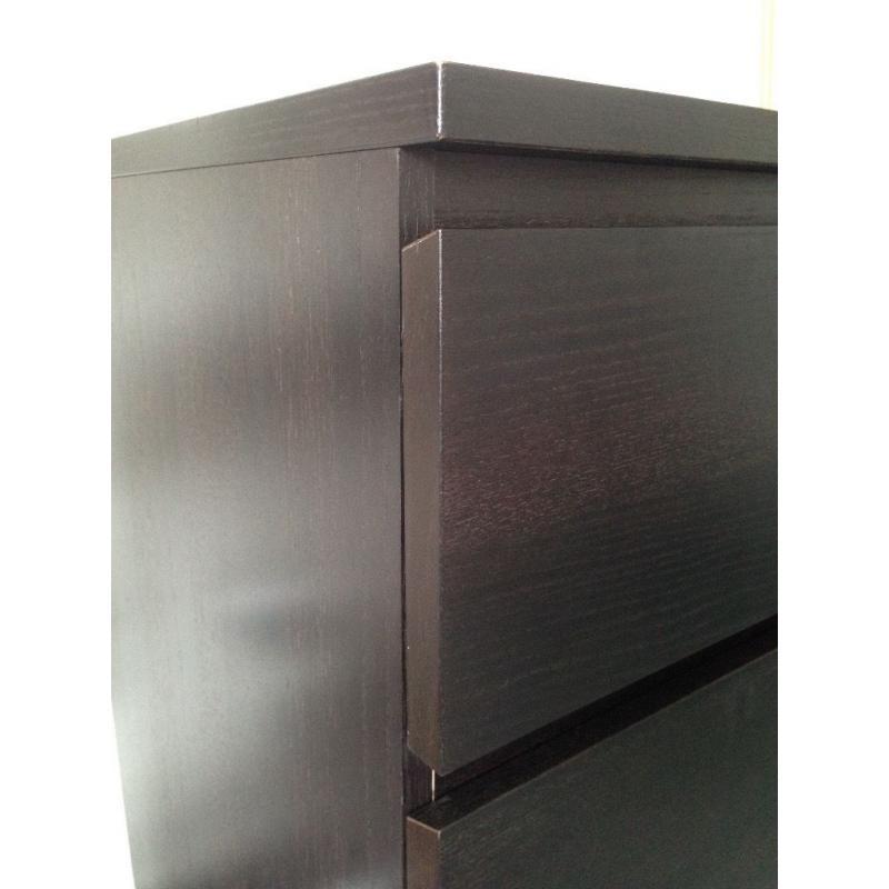 Ikea Malm 4 Drawer Chest - Dark Brown