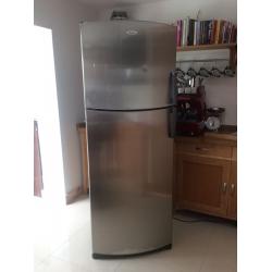 Stainless steel Whirlpool fridge freezer