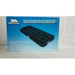4 Trespass single flocked air beds plus electric pump