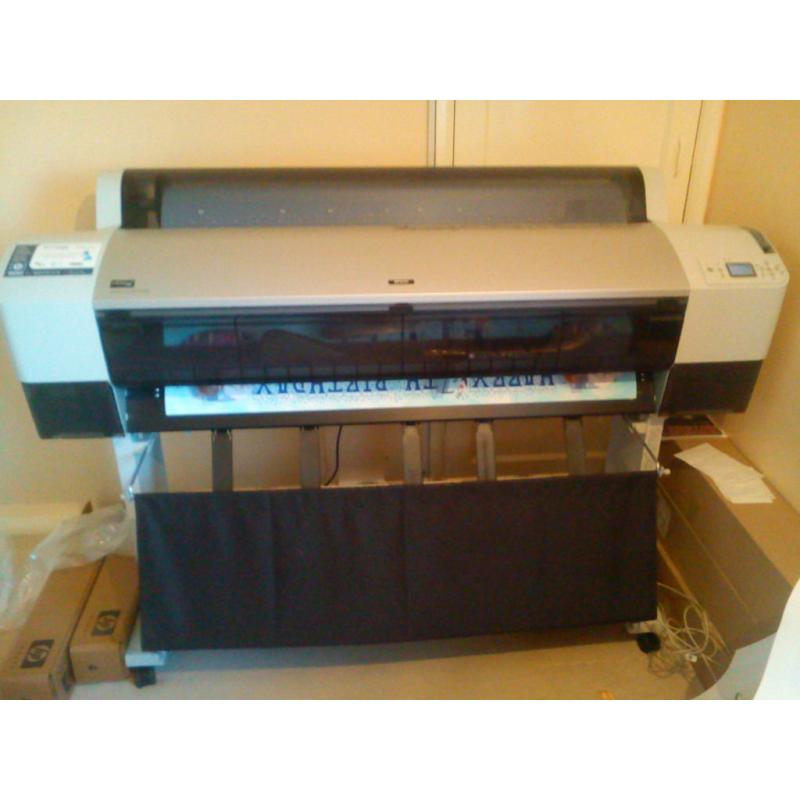 Large wide format Epson 9880 – 44” 8 colour canvas printer and stencil cutting equipment for sale.