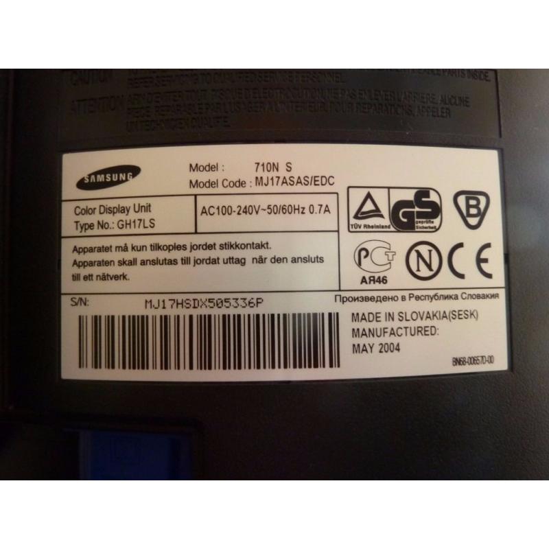 19 " Samsung Synchmaster 710n Colour Monitor