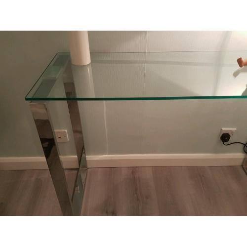 Toughend Glass and chrome console table from vogue only 6 months old vgc