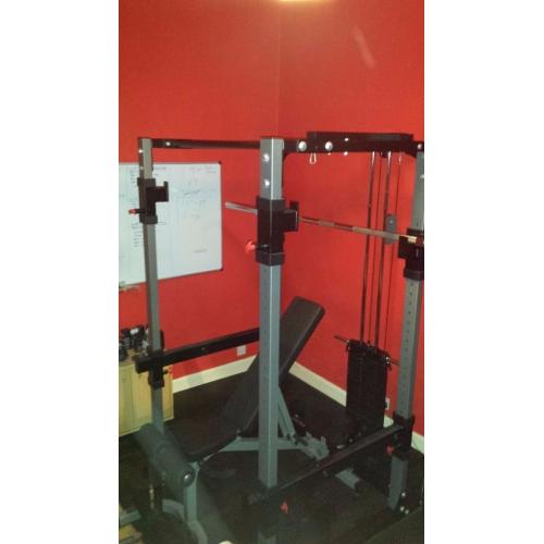 Heavy Duty Power Rack + Lat&Low Attachment + Incline/Decline Bench + Weights