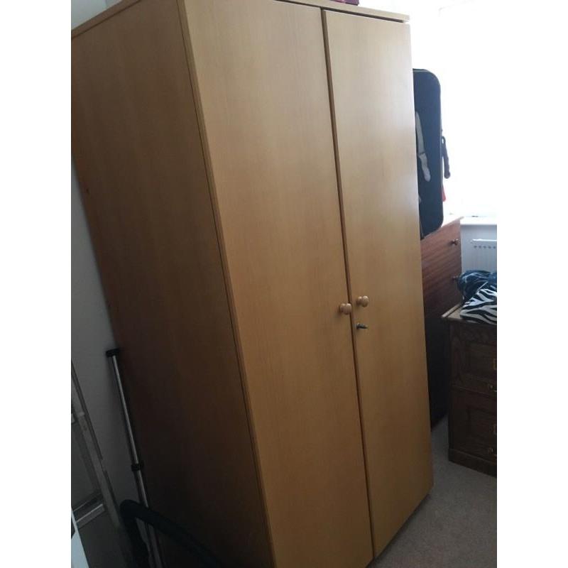 Heavy solid wooden wardrobe