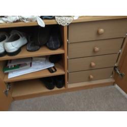 Heavy solid wooden wardrobe