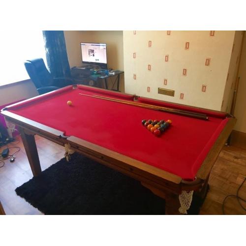 original 1930's slate bed snooker/pool table 6/3 also Dinning table.