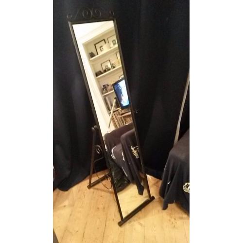 LARGE FREESTANDING BLACK MIRROR- EXCELLENT CONDITION.