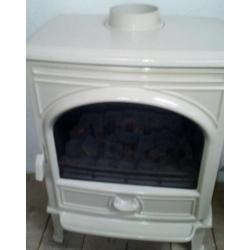 Dovre enameled living flame gas stove as new