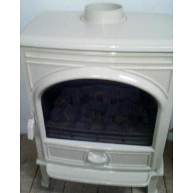 Dovre enameled living flame gas stove as new