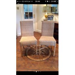 Wicker Dining Chairs x8