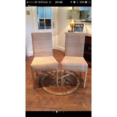 Wicker Dining Chairs x8