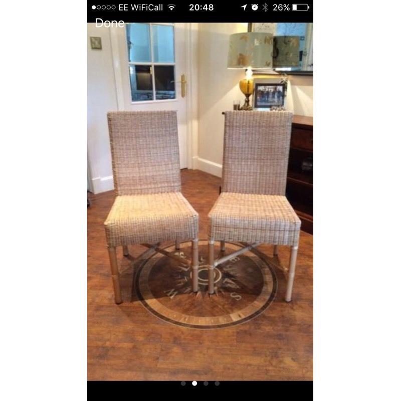 Wicker Dining Chairs x8