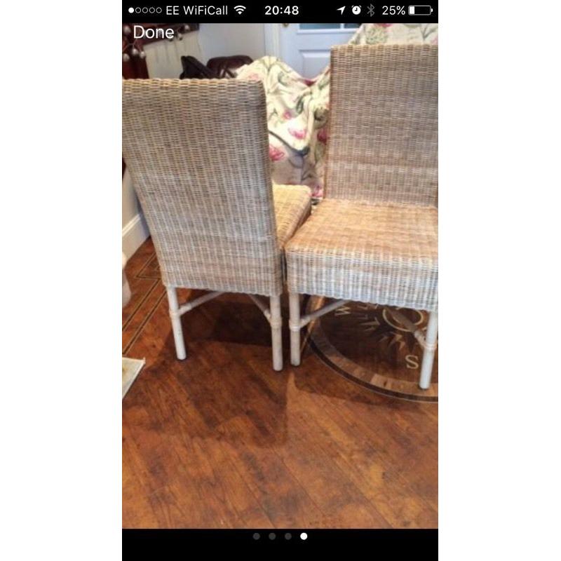 Wicker Dining Chairs x8