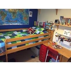 Cabin bed/raised bed with desk