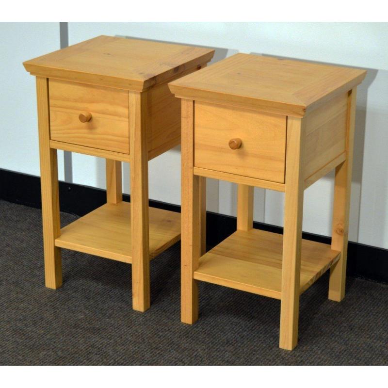 Ontario Pine 1 Drawer Bedside Tables x 2. Brand new. Lanark. Can deliver locally
