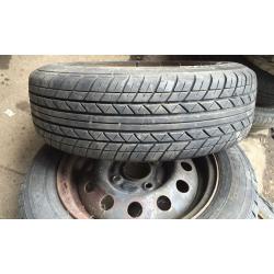 Four 13" ford ka steel wheels plus 165/65/13 tyres