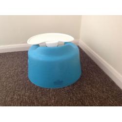 BLUE BABY BUMBO SEAT WITH TRAY