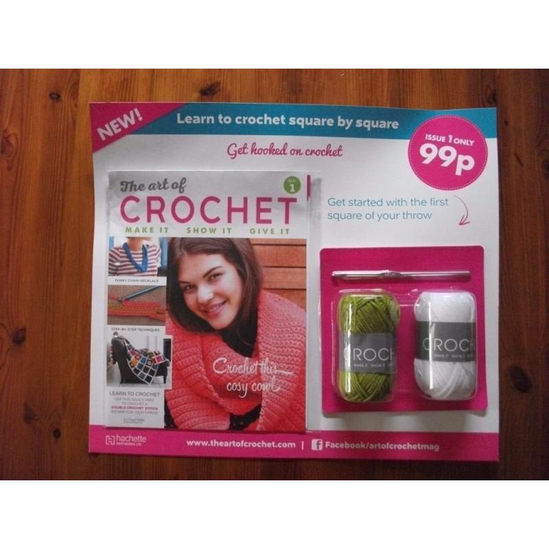 Lot of 3 Issues of The Art of Crochet Magazine including Hook, Yarns and Binder hobbies, crafts