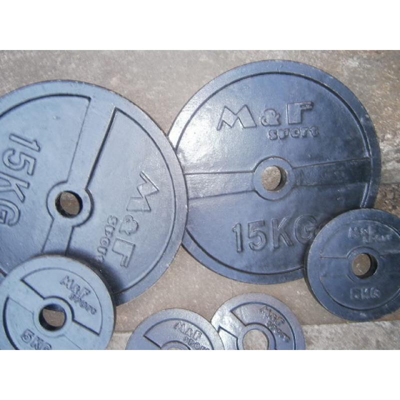 Olympic metal weights 45KG total.