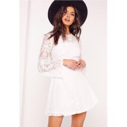 Size 8 Missguided White Lace Skater Dress still with tags