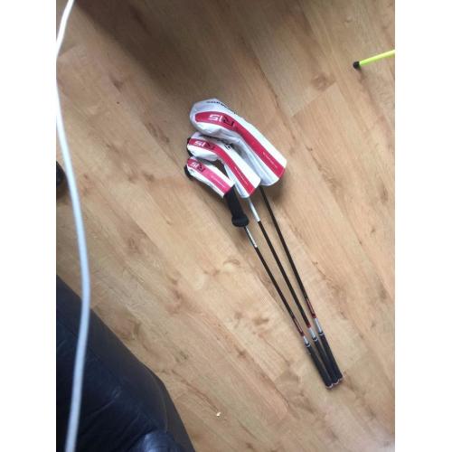 TaylorMade R15 Driver 3 Wood and Rescue club. All in fantastic condition Regular Flex