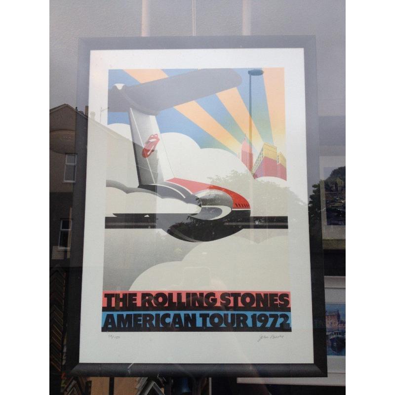 Rolling Stones 1972 American Tour poster (mounted and framed)