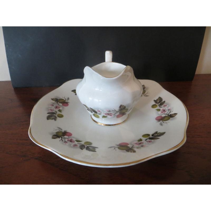 Vintage Royal Tara Sandwich Plate and Milk Jug / Creamer Irish Fruit and Flower Design + Gilded