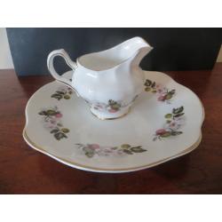 Vintage Royal Tara Sandwich Plate and Milk Jug / Creamer Irish Fruit and Flower Design + Gilded