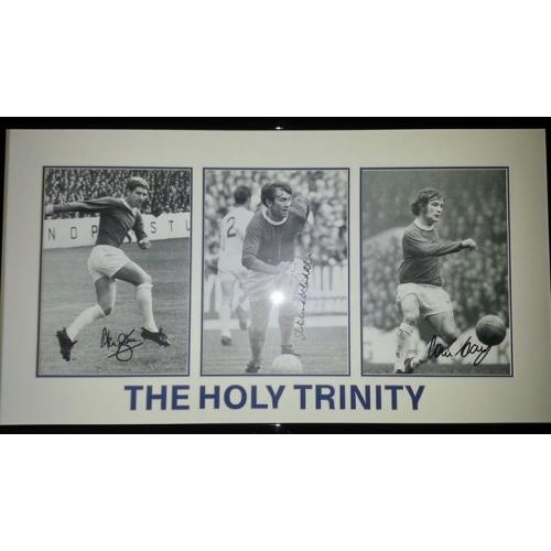 EVERTON - THE HOLY TRINITY SIGNED & FRAMED PHOTO DISPLAY + COA