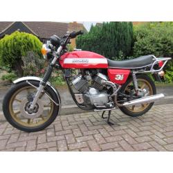 1977 Moto Morini 3 1/2 Strada. Rare Italian classic V twin motorbike in very good condition