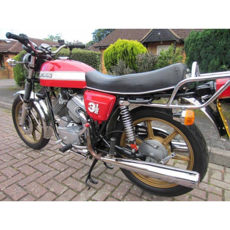 1977 Moto Morini 3 1/2 Strada. Rare Italian classic V twin motorbike in very good condition