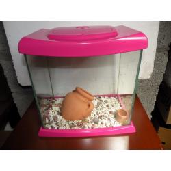 AQUARIUM / SMALL FISH TANK WITH GRAVEL AND ORNAMENT