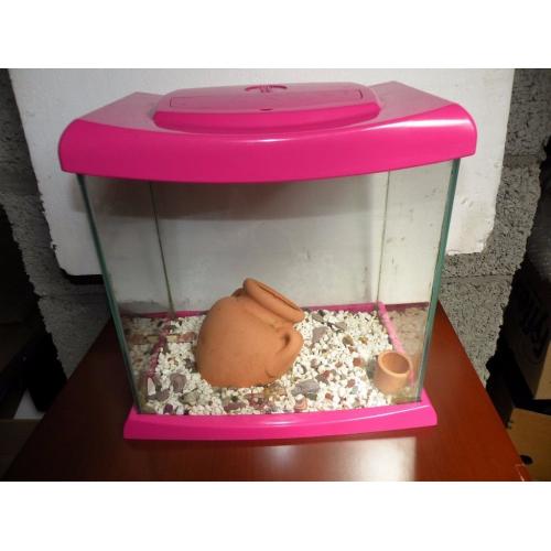 AQUARIUM / SMALL FISH TANK WITH GRAVEL AND ORNAMENT
