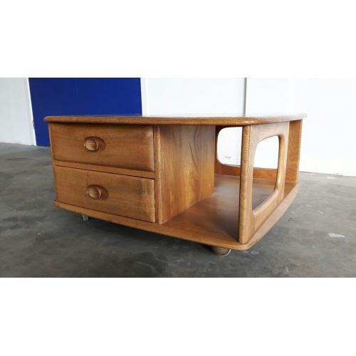 ERCOL PANDORA COFFEE TABLE ELM BLONDE GOLDEN DAWN RETRO VINTAGE DELIVERY AVAILABLE
