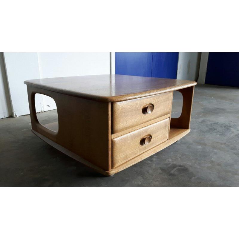 ERCOL PANDORA COFFEE TABLE ELM BLONDE GOLDEN DAWN RETRO VINTAGE DELIVERY AVAILABLE
