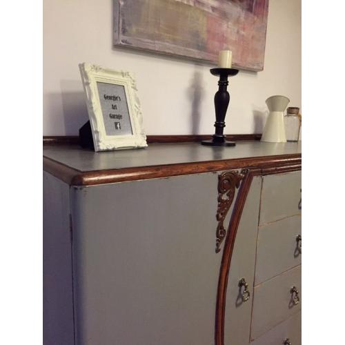 Retro/vintage solid upcycled sideboard in chalk anthracite colour