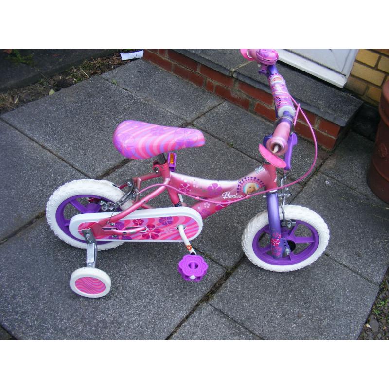 12" WHEEL BARBIE BIKE IN GREAT WORKING ORDER-HARDLY USED