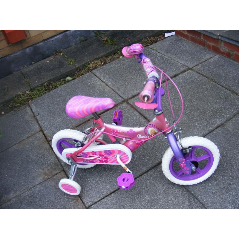 12" WHEEL BARBIE BIKE IN GREAT WORKING ORDER-HARDLY USED
