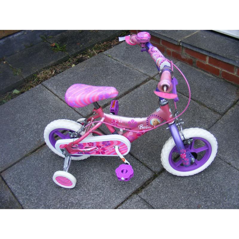 12" WHEEL BARBIE BIKE IN GREAT WORKING ORDER-HARDLY USED