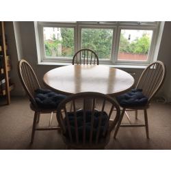 Solid pine table & chairs