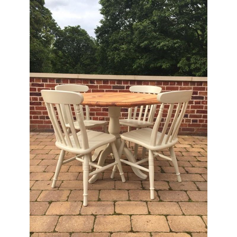 Farmhouse solid pine table and 4 X chairs