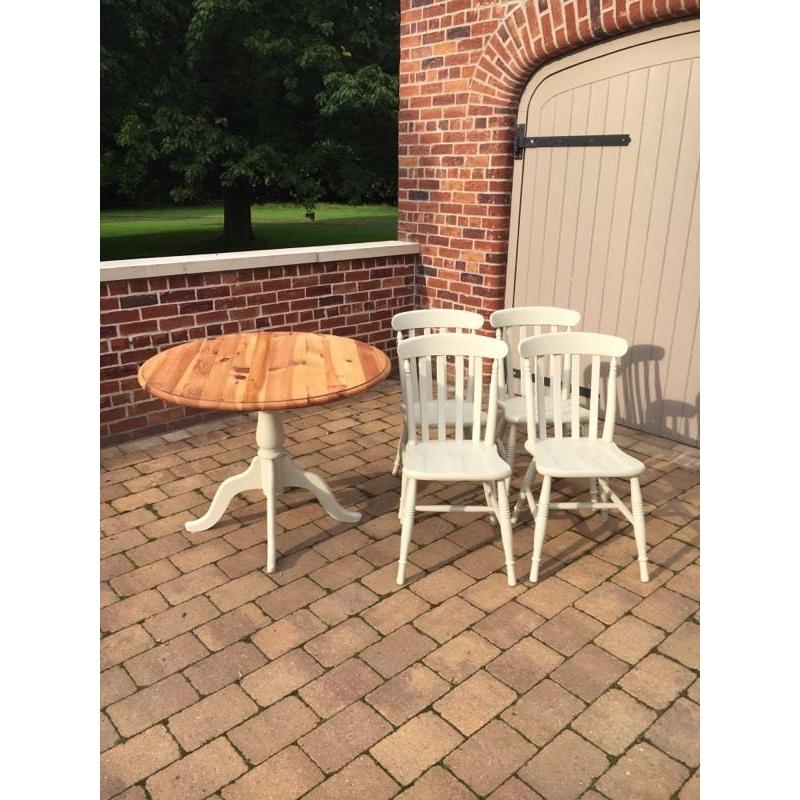 Farmhouse solid pine table and 4 X chairs